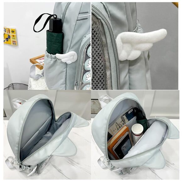 3413 Japanese Backpack Pin Display Itabag with Insert, Kawaii Emo Cat Bag